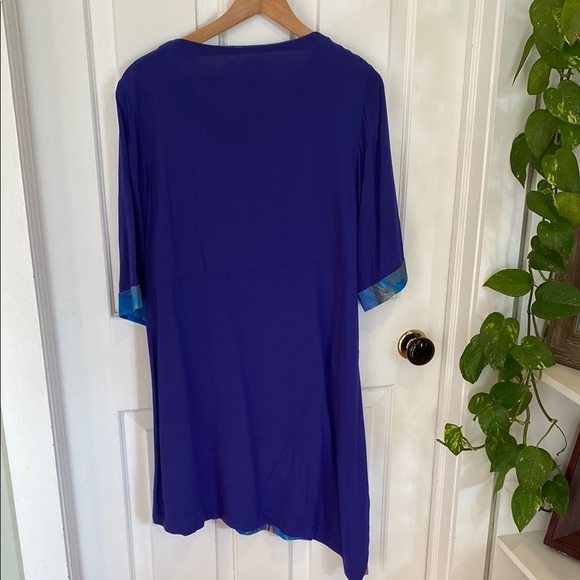 Handmade Asymmetrical Fairy Print Graphic Tunic  3/4 Sleeves Whimsical Festival - Picture 8 of 8